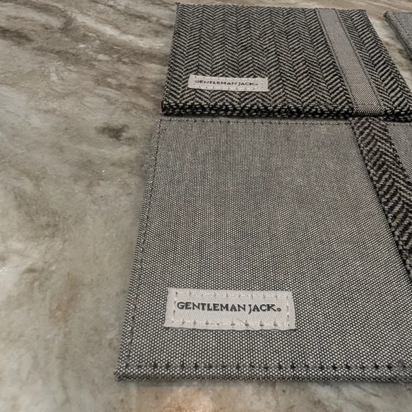 Gentleman Jack Herringbone & Gray Fabric Coasters - Set of 4 - Picture 3 of 4